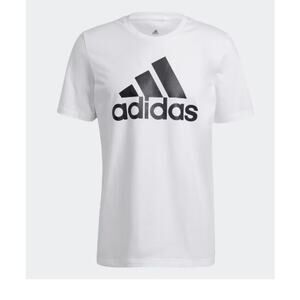 NWT Adidas Mens Badge of Sport Tee Short Sleeve Crew Neck ,white/black-Size M